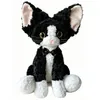 Plüsch Katze Kuscheltier 40 cm Schwarz Weiß Krullig Produktbild-Vorschau 1