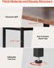 Collage highlighting product features like material thickness, metal tube, and adjustable foot posts. Produktbild-Vorschau