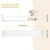 Product dimensions are shown for two white shelves, one with a teddy bear on it. Produktbild-Vorschau