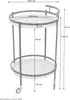 A diagram of a two-tiered serving cart with dimensions indicated. Produktbild-Vorschau
