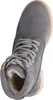 A top-down view of a gray lace-up boot with a white and black striped lace. Produktbild-Vorschau
