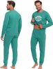 Herren-Pyjamas Aus Baumwolle, Langarm Und Hose, Klassisch, Produktbild-Vorschau 1