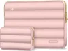 Two pink padded bags, one larger for a laptop and a smaller pouch, are placed side-by-side on a white background. Náhľad obrázku produktu