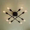 52cm Deckenleuchten 8 Flammig Retro Deckenlampe Schwarz Produktbild-Vorschau 1