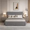 Letto imbottito con boxspring, dimensioni 160x200 cm, con Anteprima dell’immagine prodotto 1