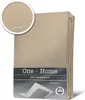A folded beige bedsheet is shown, with a close-up inset of the fabric texture. Produktbild-Vorschau