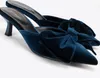 Décolleté da donna Wittchen con fiocco, blu navy, tessuto Anteprima dell’immagine prodotto 7