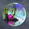 Glasuhr Wanduhr Küchenuhr Echt-Glas 30fi cm Orchidee Spa Produktbild-Vorschau 2