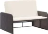vidaXL 2-tlg. Garten-Lounge-Set mit Auflagen Poly Rattan Produktbild-Vorschau 2