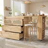 Bartisch 360° drehbar, 6 Schubladen, PE Rattan Türen, Produktbild-Vorschau 3