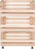STOLMAK Obstkiste aus Holz mit Rollen – 3 Etagen – 57x79x30 Produktbild-Vorschau 2