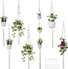 Relaxdays Makramee Blumenampel, 7er Set, Hängeampel Boho, Produktbild-Vorschau 1