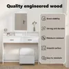 vidaXL Tavolino da toilette con ripiano bianco 100 x 41 x Anteprima dell’immagine prodotto 4