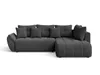 A dark grey sectional sofa with multiple cushions, presented against a white background. Náhled obrázku produktu