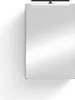 A bathroom cabinet with a mirror and a light fixture above it, casting a shadow on a white wall. Produktbild-Vorschau