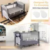 Reisebett mit Matratze, 5 in 1 Beistellbett Baby mit Rollen Produktbild-Vorschau 3