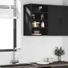 Armoire suspendue Riga Noir 40x29,5x60 cm Matériau dérivé Voir les images du produit 3