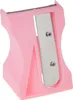 A pink pencil sharpener with a silver blade. Produktbild-Vorschau