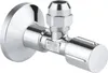 A close-up studio shot of a chrome angle valve. Produktbild-Vorschau