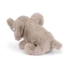 A plush toy elephant is shown from a side-angle, sitting on a white background. Voir les images du produit