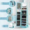 COSTWAY Szafka na biżuterię z LED, szafka z lustrem, Podgląd zdjęcia produktu 7