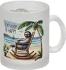 Faultier am Strand Glas Tasse mit Spruch Don't hurry - be Produktbild-Vorschau 1