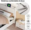 Lit coffre 160x200cm en tissu lin avec port USB - tête de Voir les images du produit 9