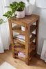 A wooden shelf unit with books and a plant. Podgląd zdjęcia produktu