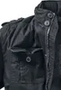Close-up of a black jacket, showing details like pockets, buttons, and zipper. Produktbild-Vorschau