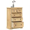 Cassettiera  80x43x114 cm in legno di pino massiccio Anteprima dell’immagine prodotto 2