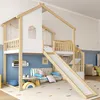 A child's loft bed with a slide and play area underneath. Anteprima dell’immagine prodotto