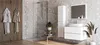 A modern bathroom with a shower, vanity, and storage cabinet. Náhled obrázku produktu