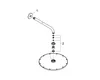 An exploded view diagram of a shower head assembly, showing its component parts. Produktbild-Vorschau