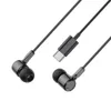 A pair of black USB-C in-ear headphones with a USB-C connector. Produktbild-Vorschau