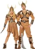 A man and a woman dressed in Viking costumes, posing for a product image. Voir les images du produit