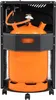 A gas cylinder inside a black metal housing with wheels. Produktbild-Vorschau
