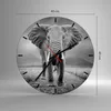 Wanduhr - Rund - Glasuhr - Elefant Wildnis Natur - 40x40cm Produktbild-Vorschau 3