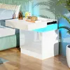 Nachttisch mit LED Licht,Weiß Hochglanz Nachtkommode mit 2 Produktbild-Vorschau 1