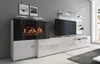 A modern living room entertainment unit with a built-in electric fireplace and a television. Anteprima dell’immagine prodotto