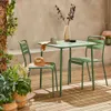 sweeek - Gartentisch mit 2 Stühlen aus Stahl - Grün Produktbild-Vorschau 2