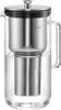 A clear studio shot of a glass pitcher with a stainless steel filter insert, filled with water. Náhľad obrázku produktu