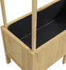 A close-up view of a wooden planter box with a black liner. Produktbild-Vorschau