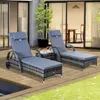 Outsunny Sonnenliege Gartenliege Tisch 3er Set Gartenmöbel Produktbild-Vorschau 2