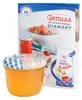 A marketing image showing a jar of jam and a packet of gelling agent with strawberries and other fruits. Voir les images du produit