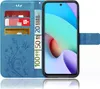 A blue flip case for a smartphone, with credit cards and euro banknotes inserted into the case. Produktbild-Vorschau