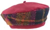 MtM warme Fleece Winter-Baskenmütze mit Multicolor Wollstoff in lila