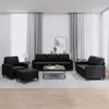 vidaXL 4-tlg. Sofagarnitur mit Kissen Schwarz Samt Produktbild-Vorschau 2