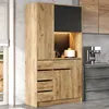 Merax Küchenschrank mit LED und Gewürzregal, Hochschrank Produktbild-Vorschau 3