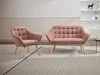 Sofa 2-Sitzer & Sessel - melierter Stoff - Rosa - CASERTA Produktbild-Vorschau 2