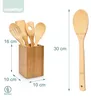 Relaxdays Küchenhelfer Bambus 5-teilig je 30 cm als Produktbild-Vorschau 4